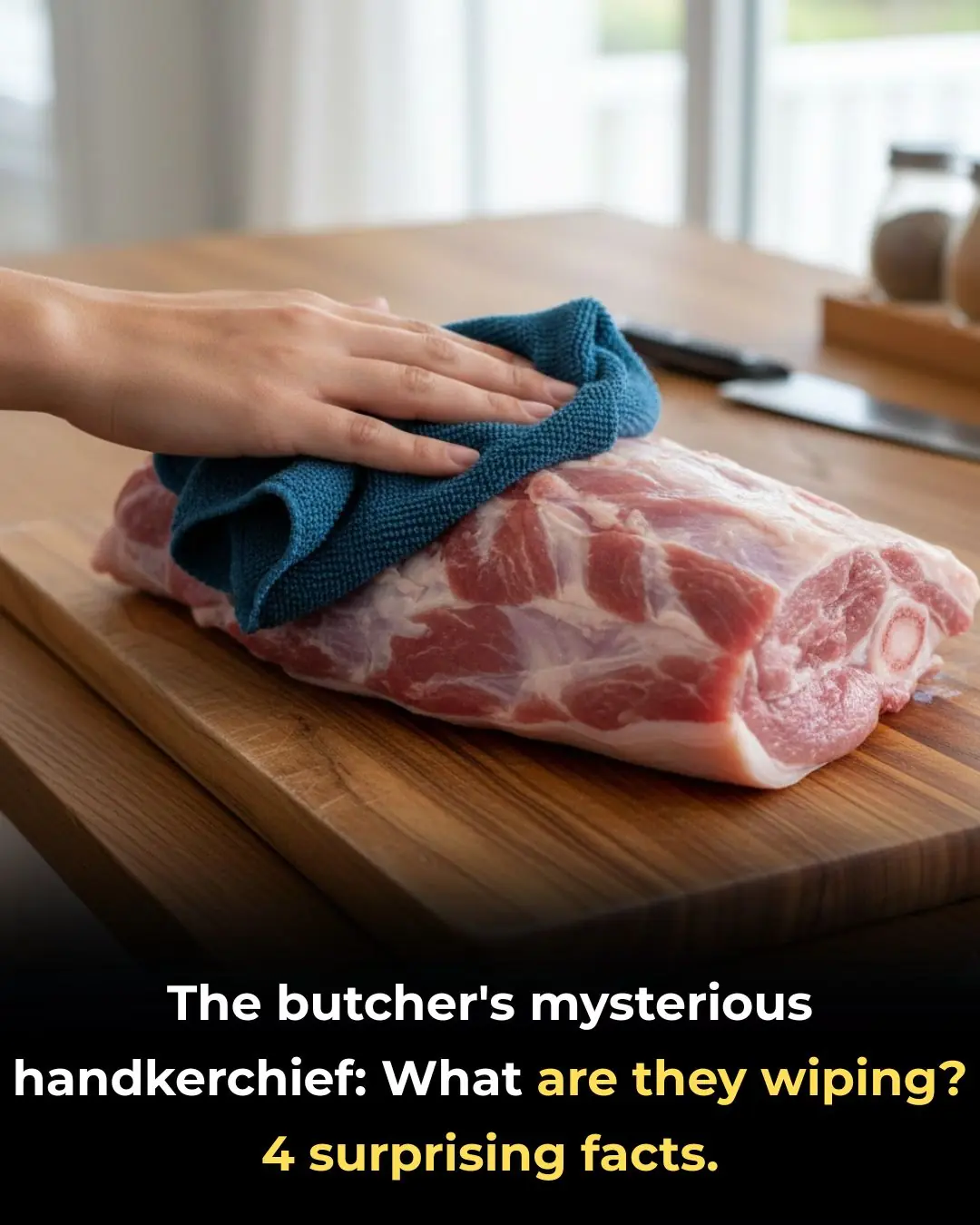 The butcher's mysterious handkerchief: What are they wiping?