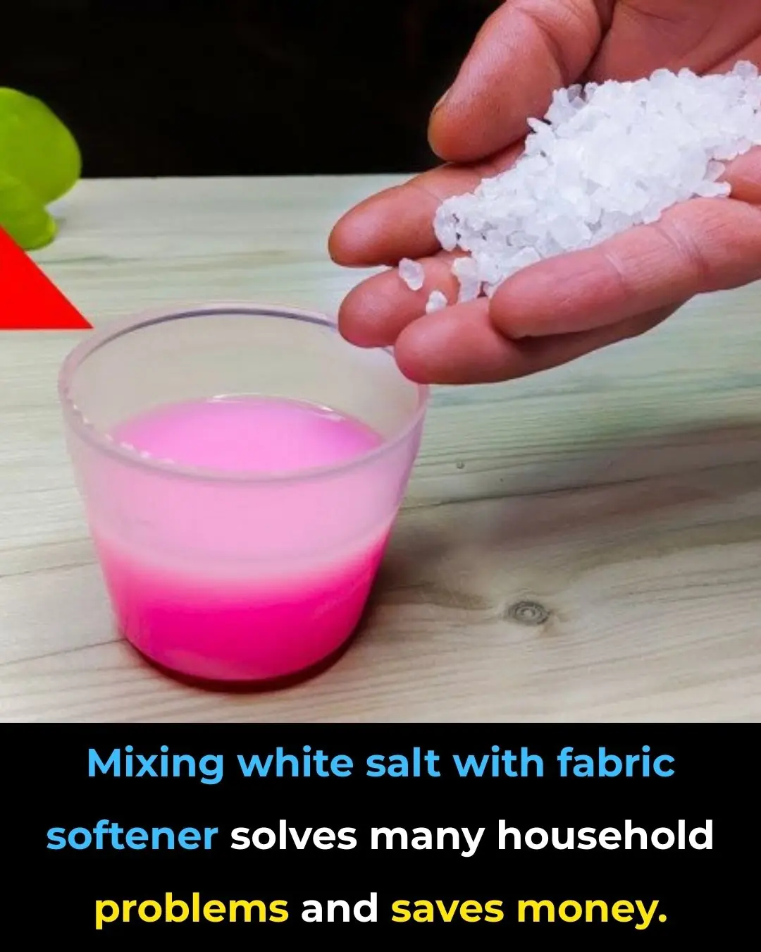 Mixing white salt with fabric softener solves many household problems and saves money