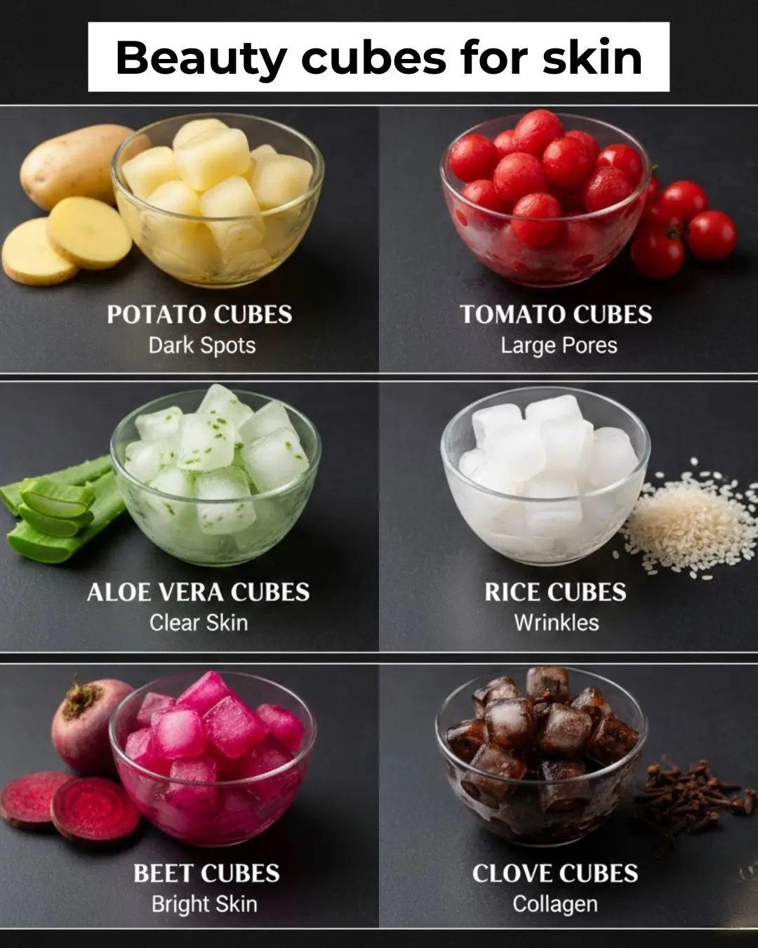 10 DIY Beauty Ice cubes for Face, Glowing Skin