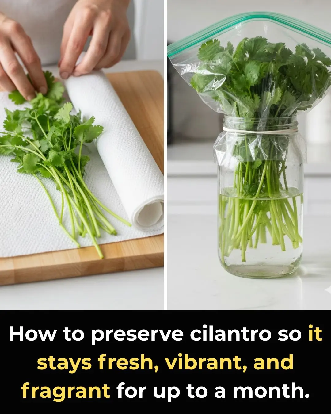 How to preserve cilantro so it stays fresh, green, and fragrant for a whole month