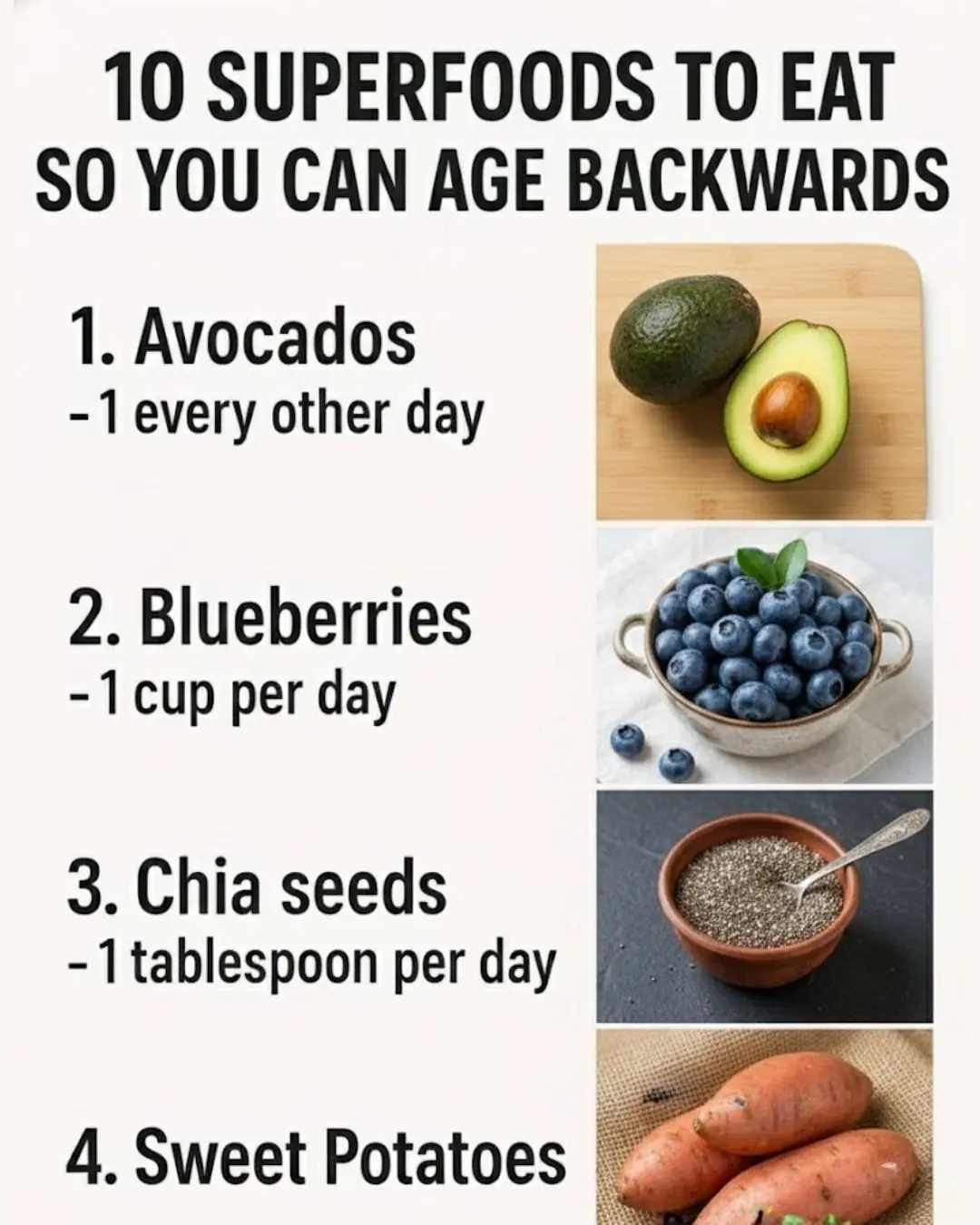 10 superfoods to eat so you can age backwards