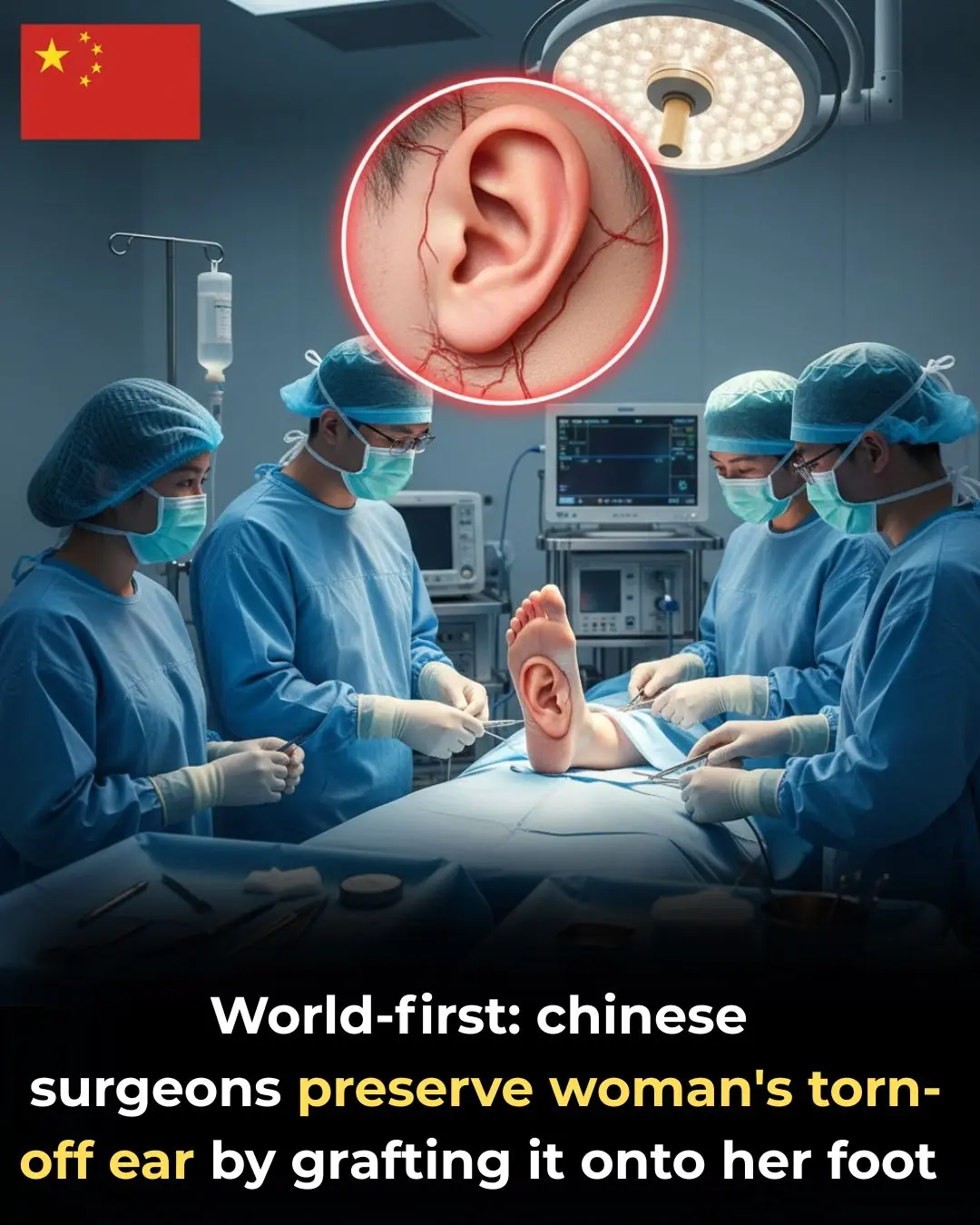 Chinese Surgeons Save Severed Ear by Temporarily Grafting It to the Foot