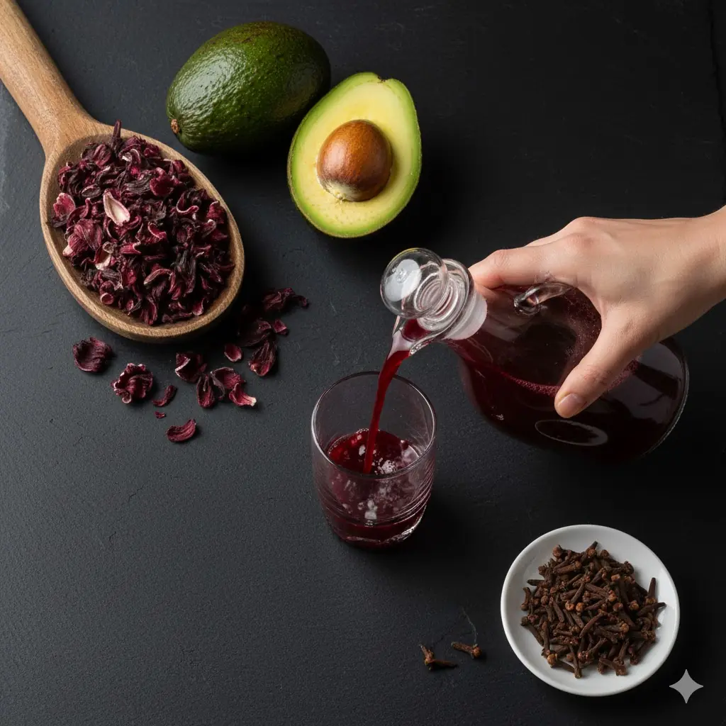 Unlock Vibrant Aging with This Ruby-Red Hibiscus, Avocado & Clove Elixir