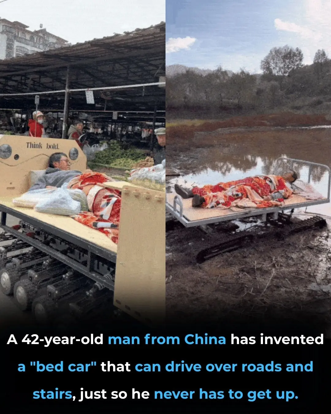 A Bed on Wheels: A Chinese Inventor’s Unusual Take on Personal Transportation