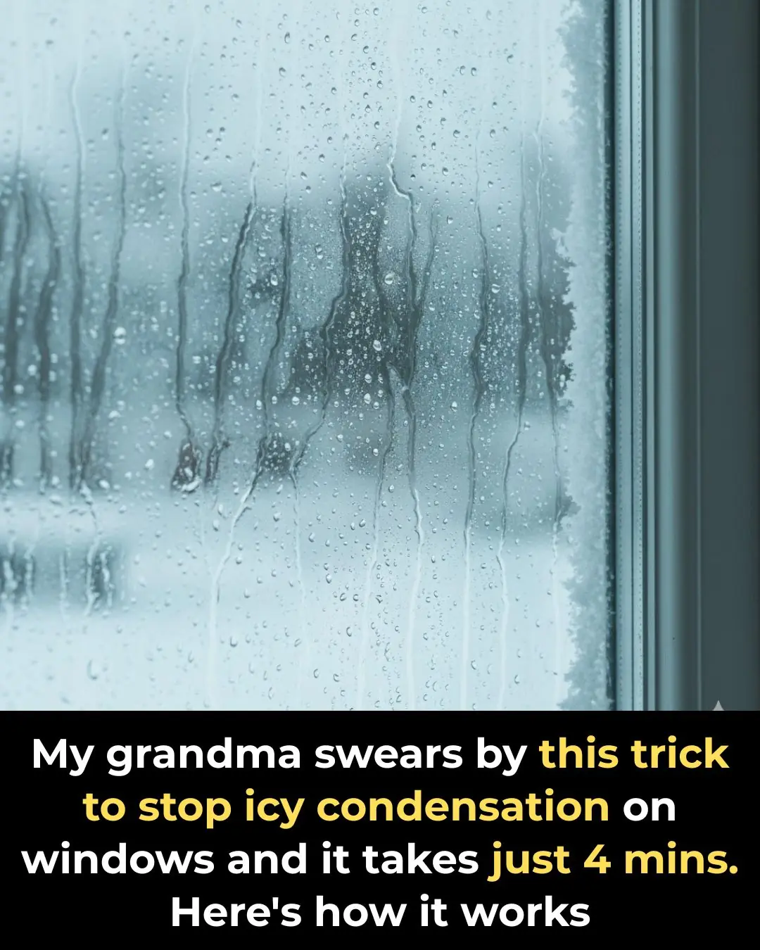 My grandma swears by this trick to stop icy condensation on windows and it takes just 4 mins. Here's how it works