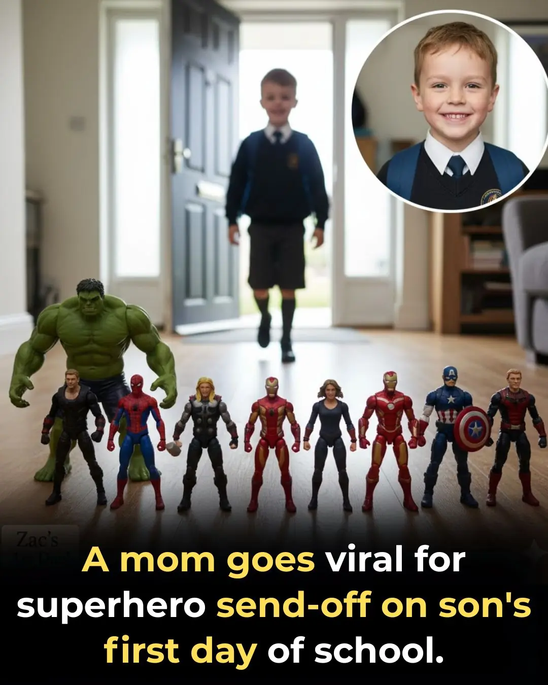 This Mom’s Superhero Send-Off Made Her Son’s First Day of School Unforgettable