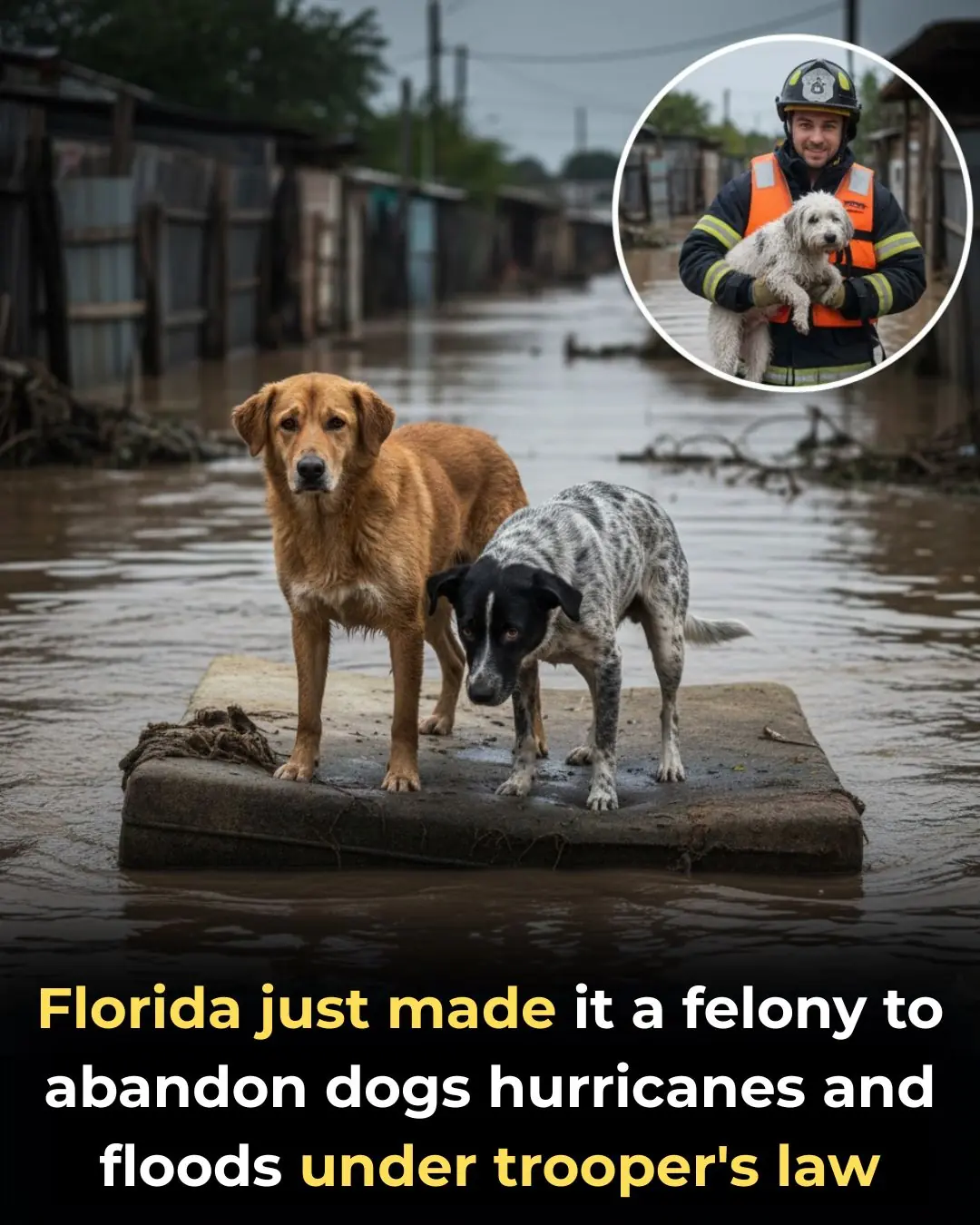 Florida Makes It a Felony to Abandon Dogs During Hurricanes Under Trooper’s Law