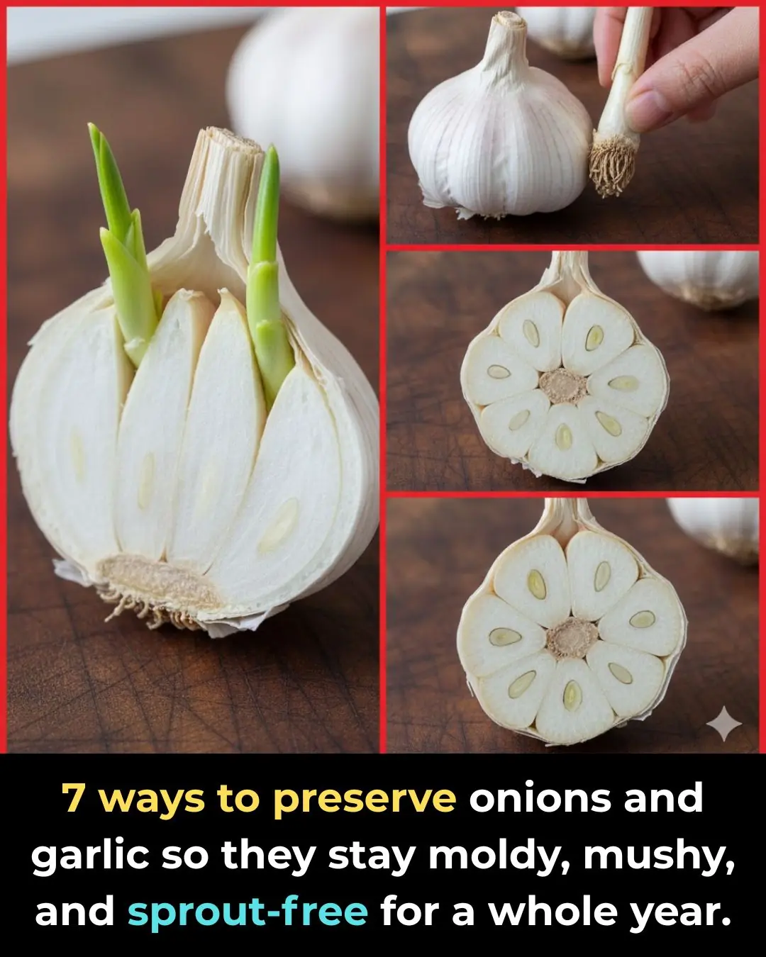 7 ways to preserve onions and garlic so they stay moldy, mushy, and sprout-free for a whole year.