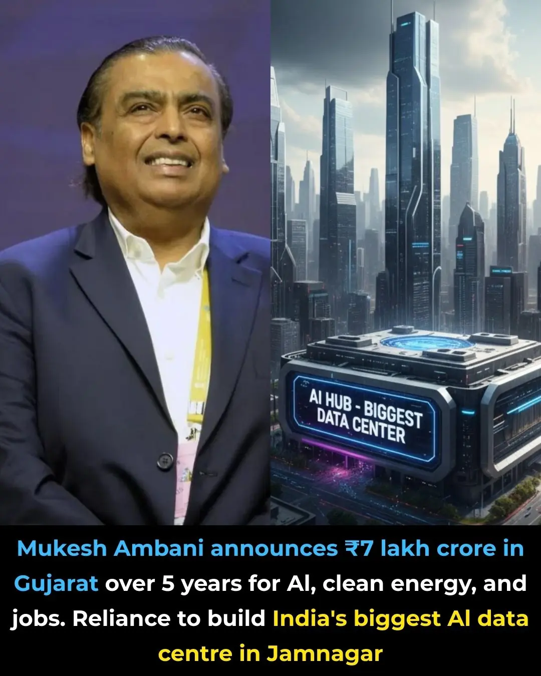 Mukesh Ambani’s ₹7 Lakh Crore Vision: Gujarat at the Heart of India’s Next Decade 🚀🇮🇳