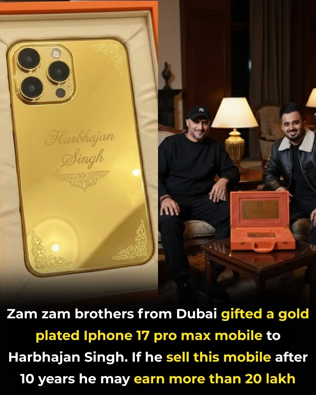 Harbhajan Singh’s Royal Gift: A Gold‑Plated iPhone 17 Pro Max ✨📱🏏