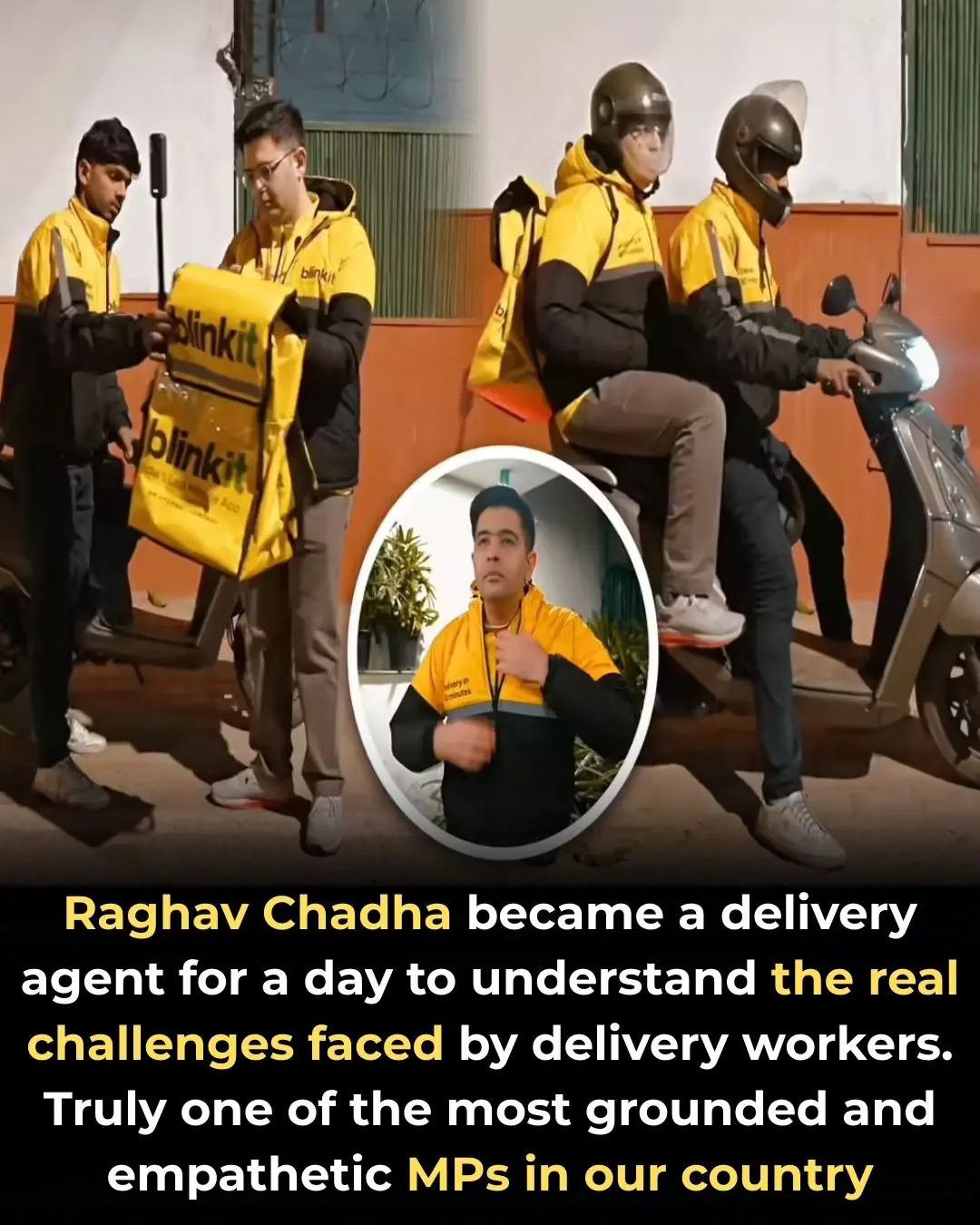 Raghav Chadha Steps Into the Gig Economy: A Call for Labor Rights 🚴‍♂️📦