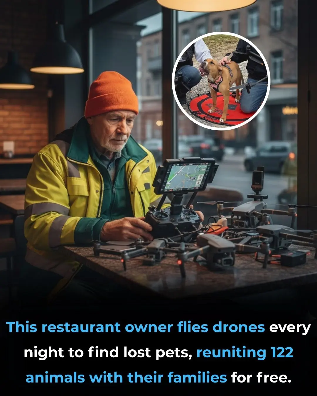 Flying Hope After Dark: How a Restaurant Owner Uses Drones to Reunite Lost Pets with Their Families