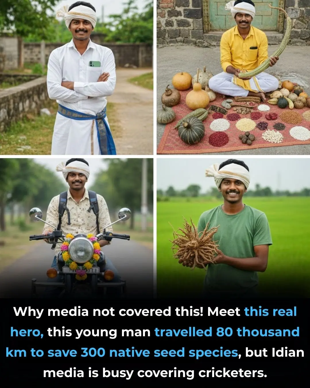 Salai Arun: The Farmer Who Traveled 80,000 KM to Save India’s Seeds 🌾🇮🇳