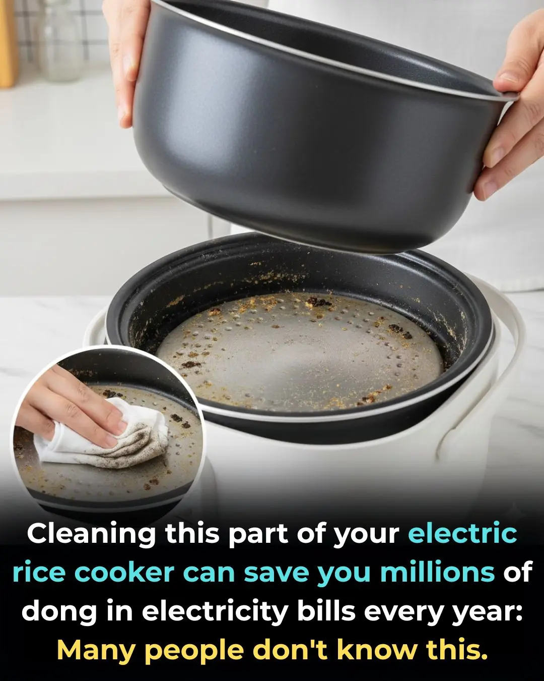 Cleaning this part of your electric rice cooker can save you millions of dong in electricity bills every year: Many people don't know this.
