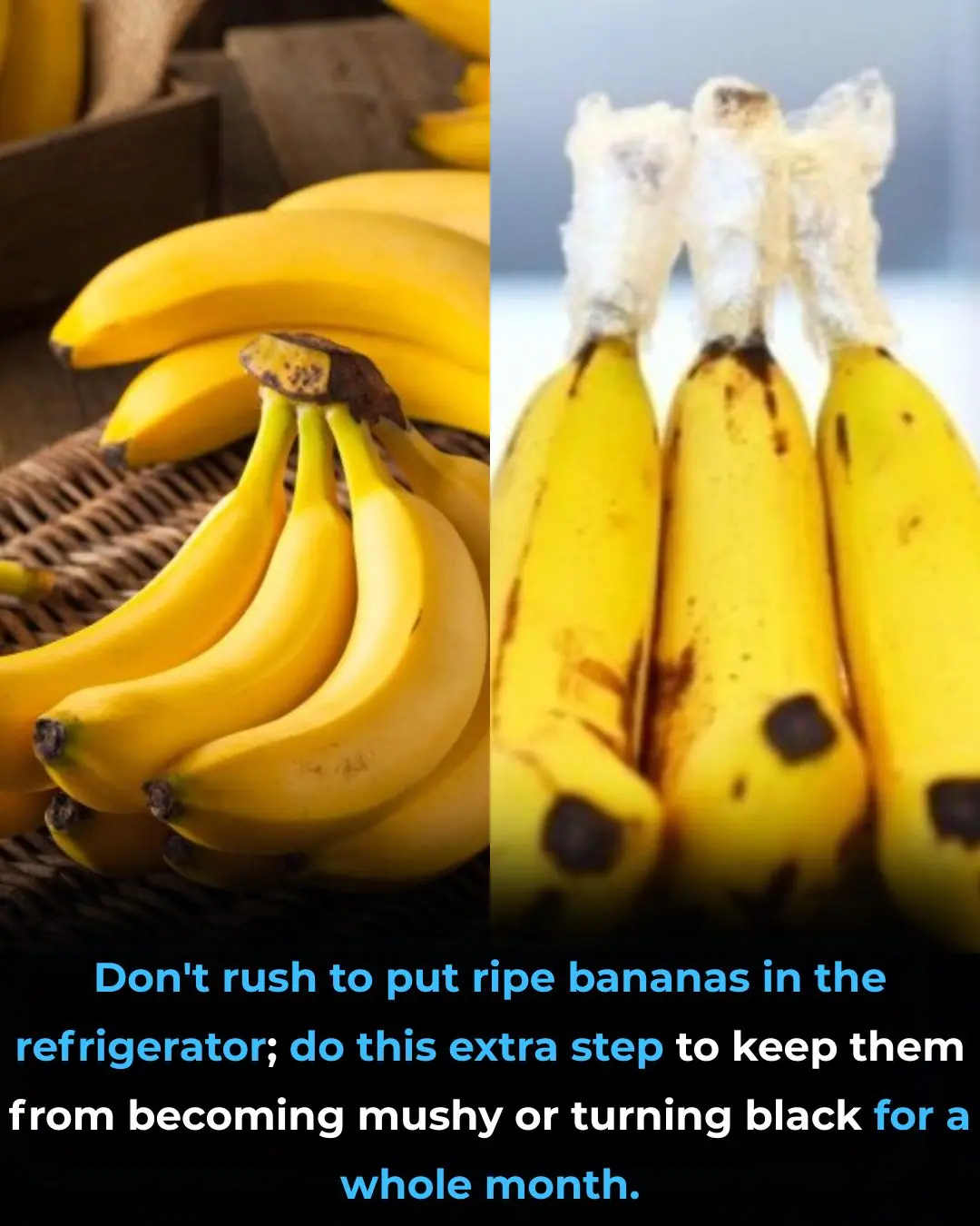 Ripe Bananas: Don’t Rush to Put Them in the Fridge – Add This Extra Step to Keep Them Fresh for a Month Without Them Becoming Mushy or Turning Brown