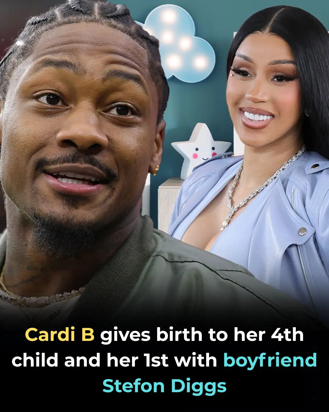 Cardi B Gives Birth to Baby No. 4, Her 1st With Boyfriend Stefon Diggs