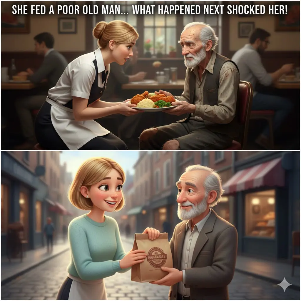 Poor Waitress Fed a Homeless Man in a Restaurant, What Happened Next Changed Her Life Forever