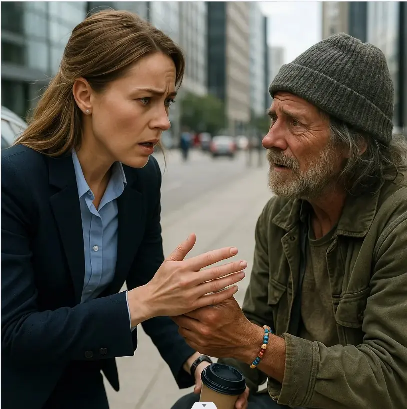 A Businesswoman Scolded a Beggar for Touching Her Car — Then Saw His Bracelet