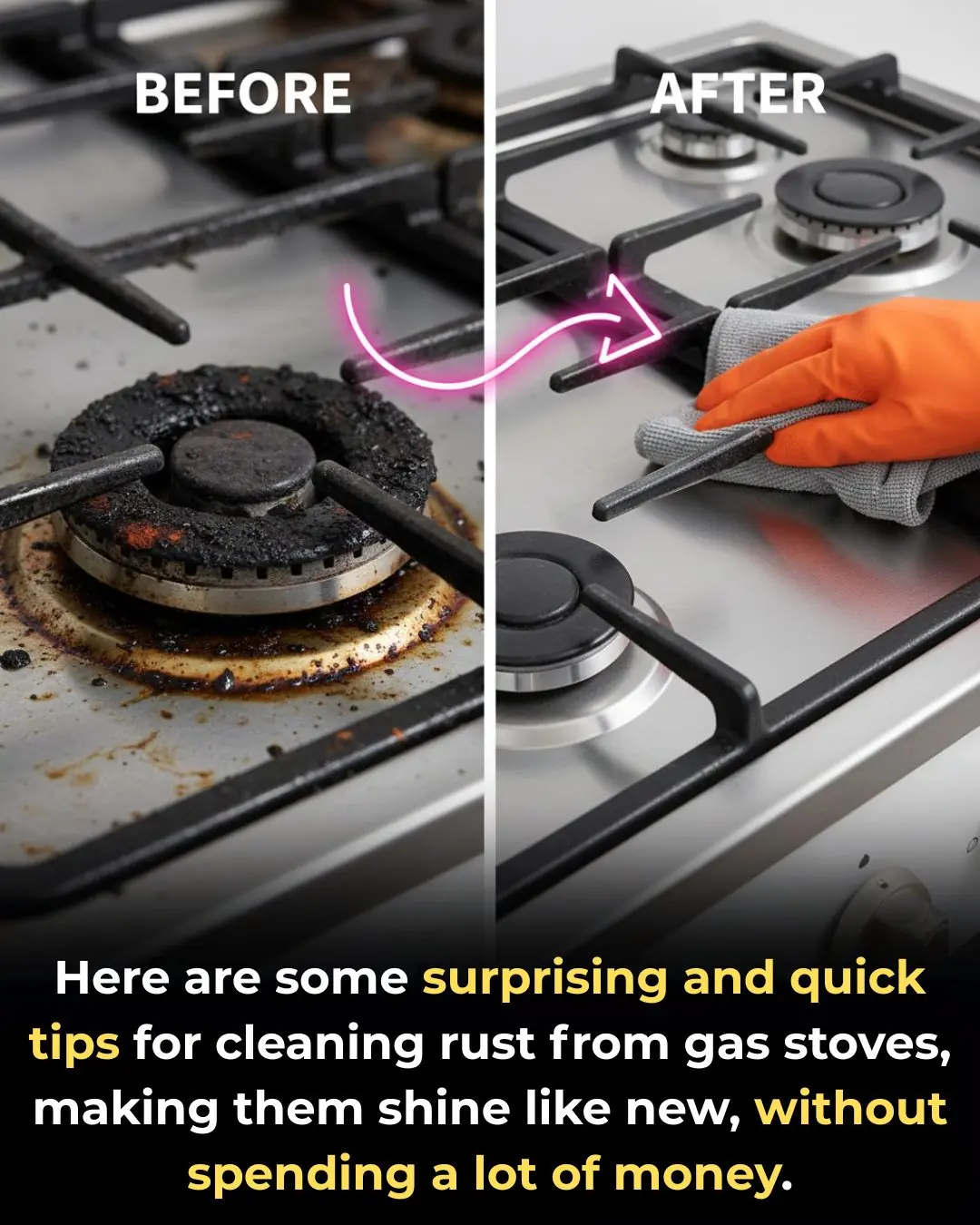 Here are some surprising and quick tips for cleaning rust from gas stoves, making them shine like new, without spending a lot of money.
