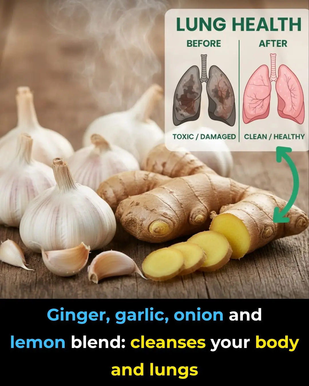 Ginger, Garlic, Onion, and Lemon Mix: Cleanse Your Body and Lungs Naturally