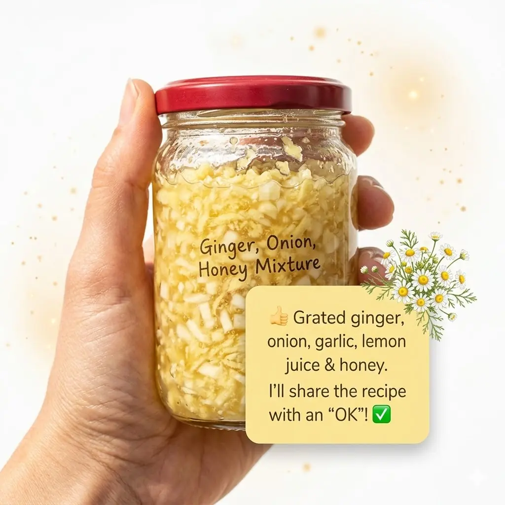 Natural Ginger, Onion, Garlic, Lemon & Honey Remedy: A Simple Homemade Recipe to Support Immunity and Soothe Colds