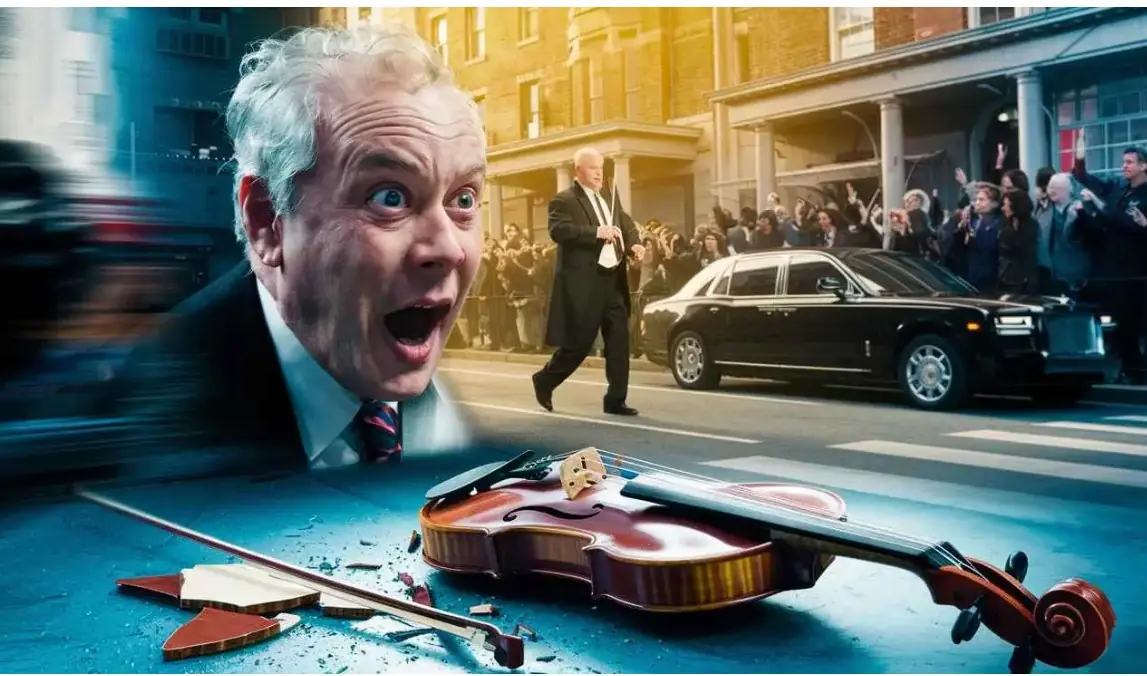 “He Smashed My Violin in Front of Everyone… Then a Black Sedan Stopped the Street.”