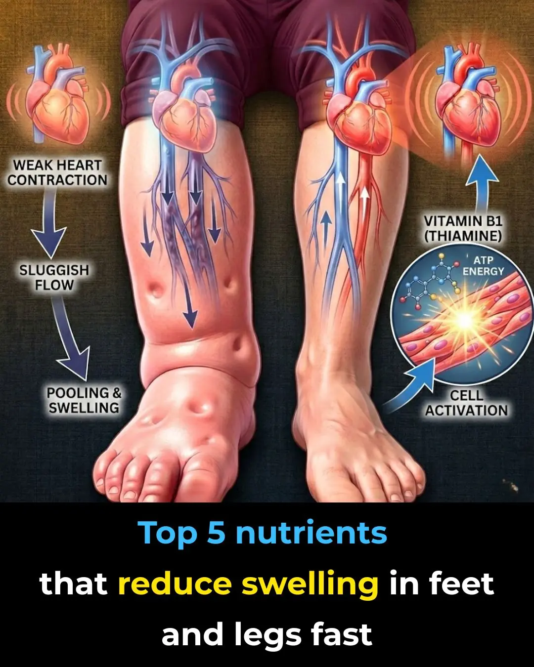 Top 5 nutrients to reduce swelling in feet and legs