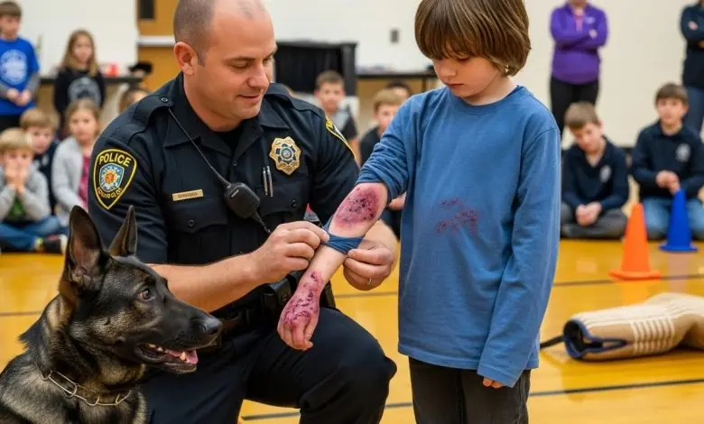 My Police Dog Refused to Leave the Quiet Boy What I Found Under His Sleeve Changed Everything