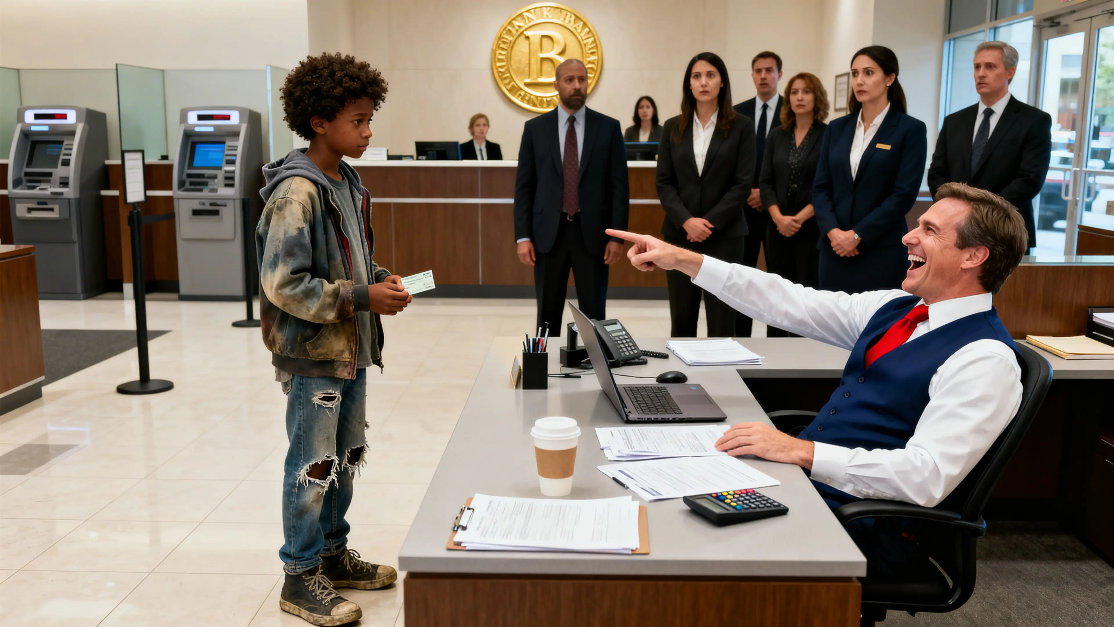 Black Kid in Worn-Out Shoes Went to Bank to Check Account — Manager Laughed Until He Saw the Balance