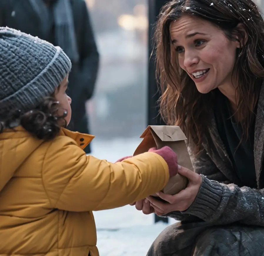 A Homeless Woman Was Sitting Barefoot in the Snow—Until a Child Walked Up and Said: “You Need a Home, and I Need a Mom.”