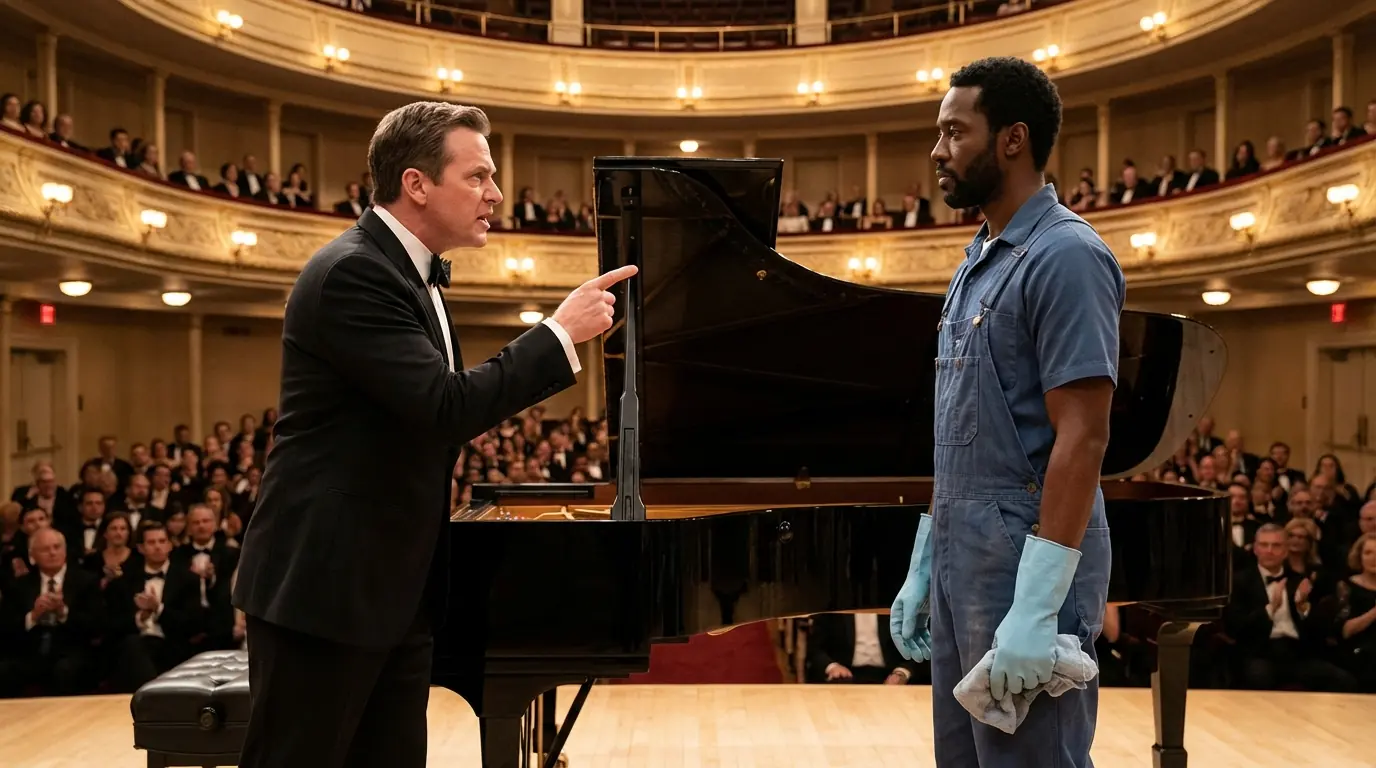 Single Dad Janitor Was Asked to Play Piano as a Joke — But What He Played Made Even the CEO Tear Up