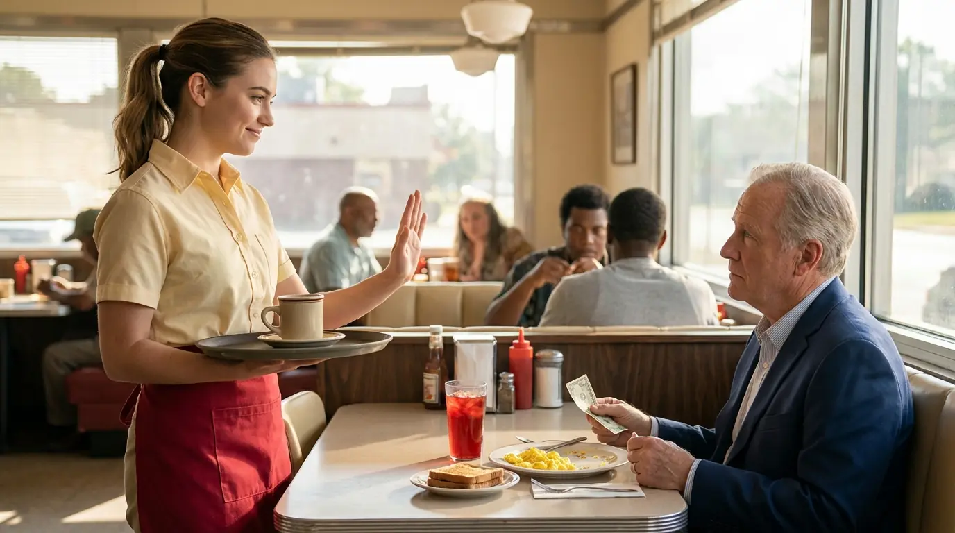 He Tipped the Waitress $5 to Test Her — Her Answer Made the Billionaire Rewrite His Will