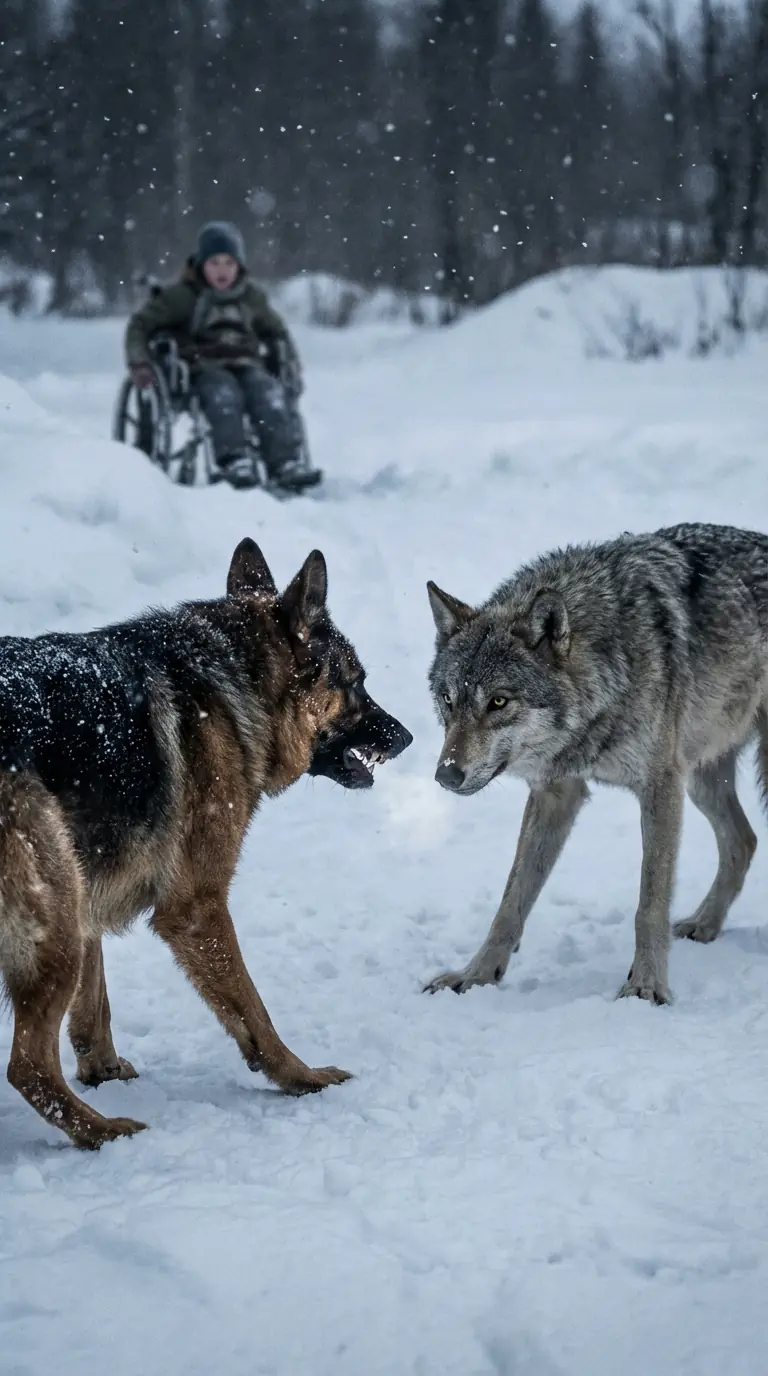 A brave German Shepherd stood its ground against a wolf on a lonely lighthouse road, creating a tense and dangerous encounter. But what followed revealed an unexpected story that no one present could have ever anticipated.