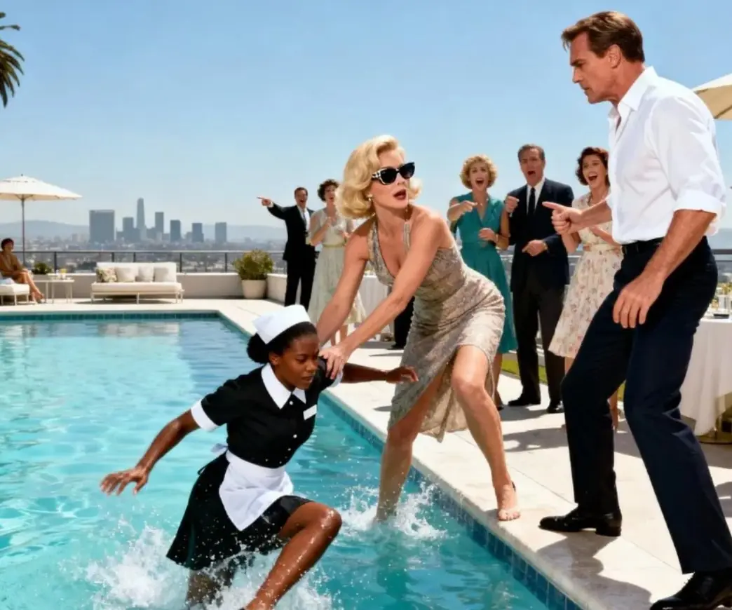 A “Karen” Pushed a Poor Black Waitress Into the Pool to Make Everyone Laugh — But a Millionaire Stepped Forward and Did Something No One Expected