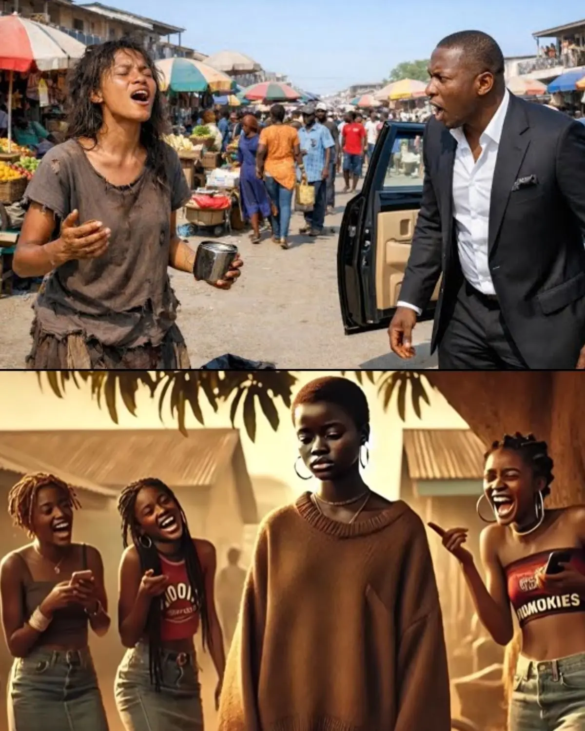 A Homeless Girl Sang Christmas Carols in the Market — A Billionaire Heard Her Voice & Froze in Shock