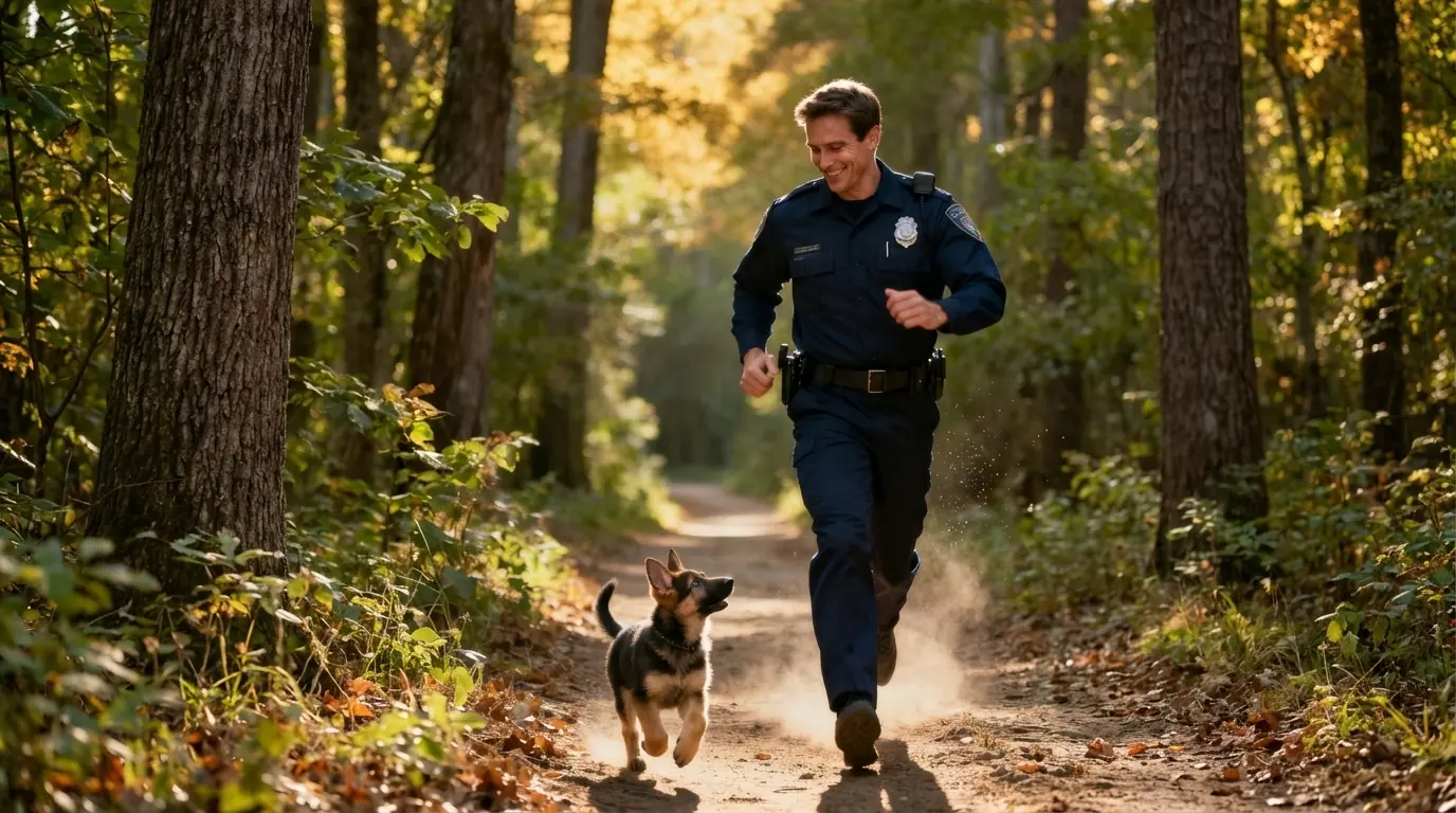 Puppy Keeps Following Cop – When He Finds Out Why, He Breaks Down in Tears!