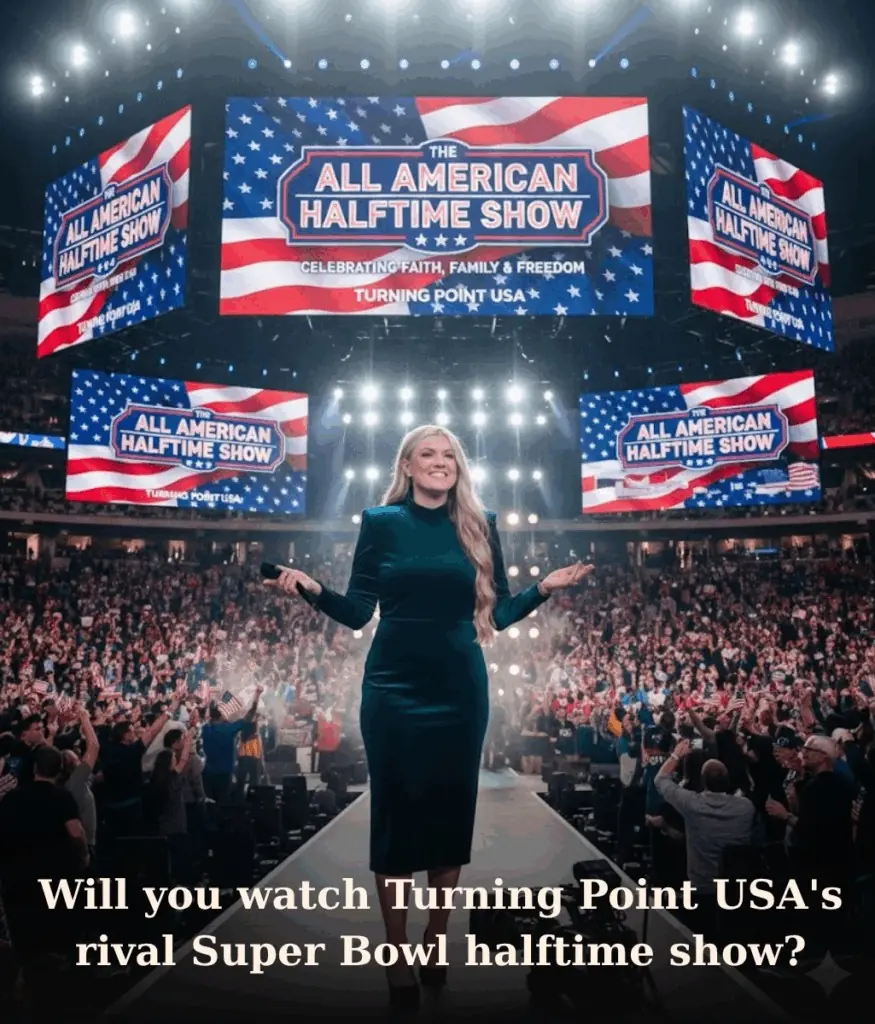 SSK “BREAKING NEWS: A New Halftime Rivalry Emerges — Turning Point USA’s ‘All-American Halftime Show’ Takes Aim at Super Bowl 60”