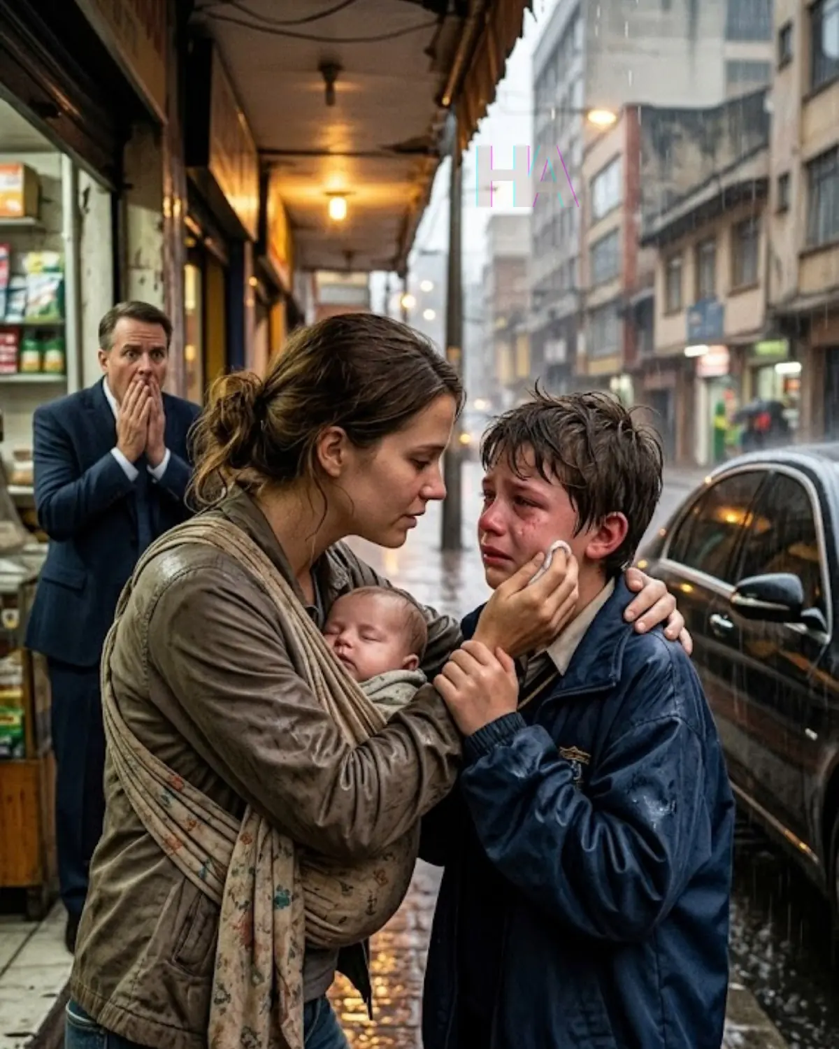 THE BILLIONAIRE WATCHED A POOR MOTHER GIVE HIS LOST SON HER LAST JACKET… AND WHAT HE LEARNED NEXT CHANGED ALL THREE OF THEIR LIVES