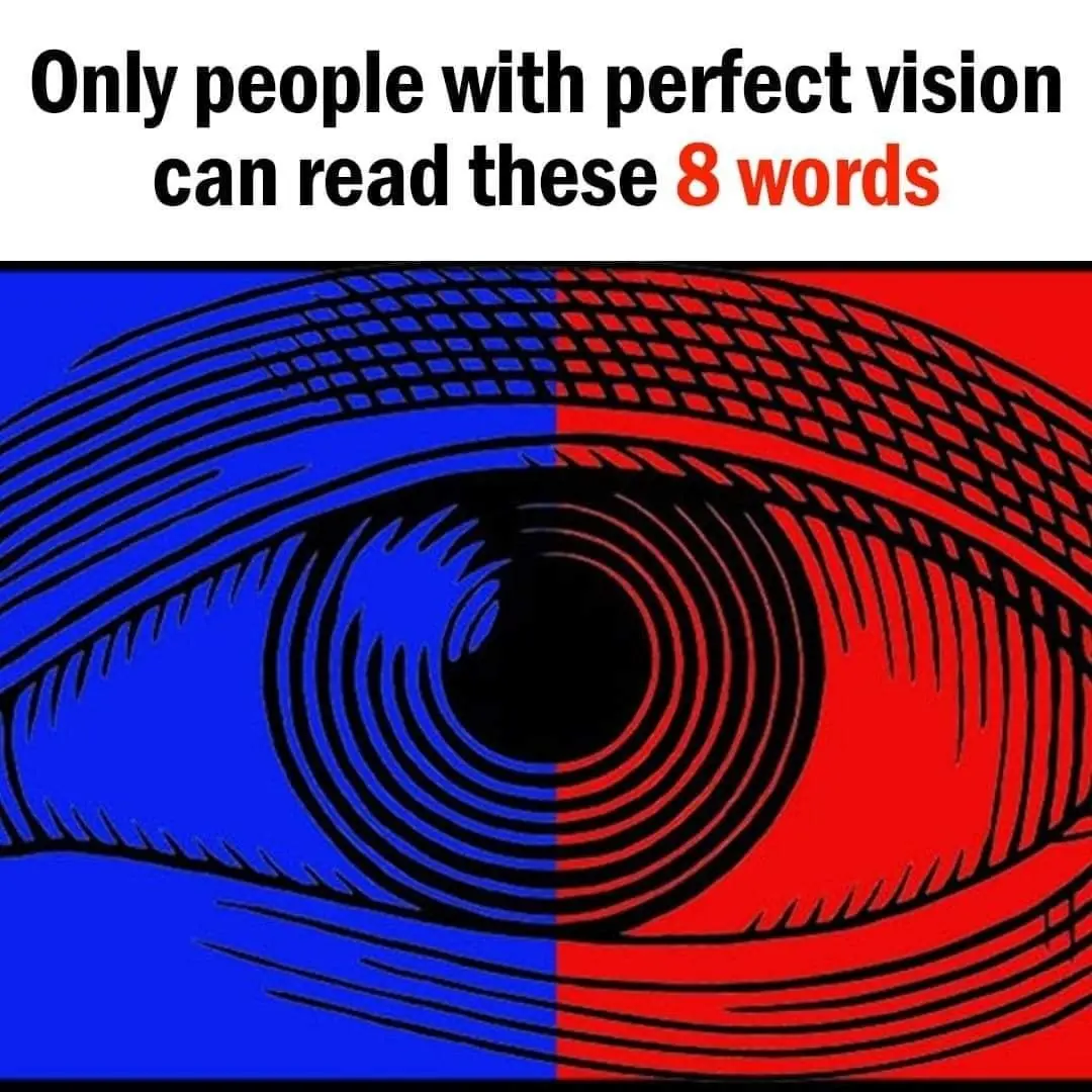 Only people with perfect vision can read these