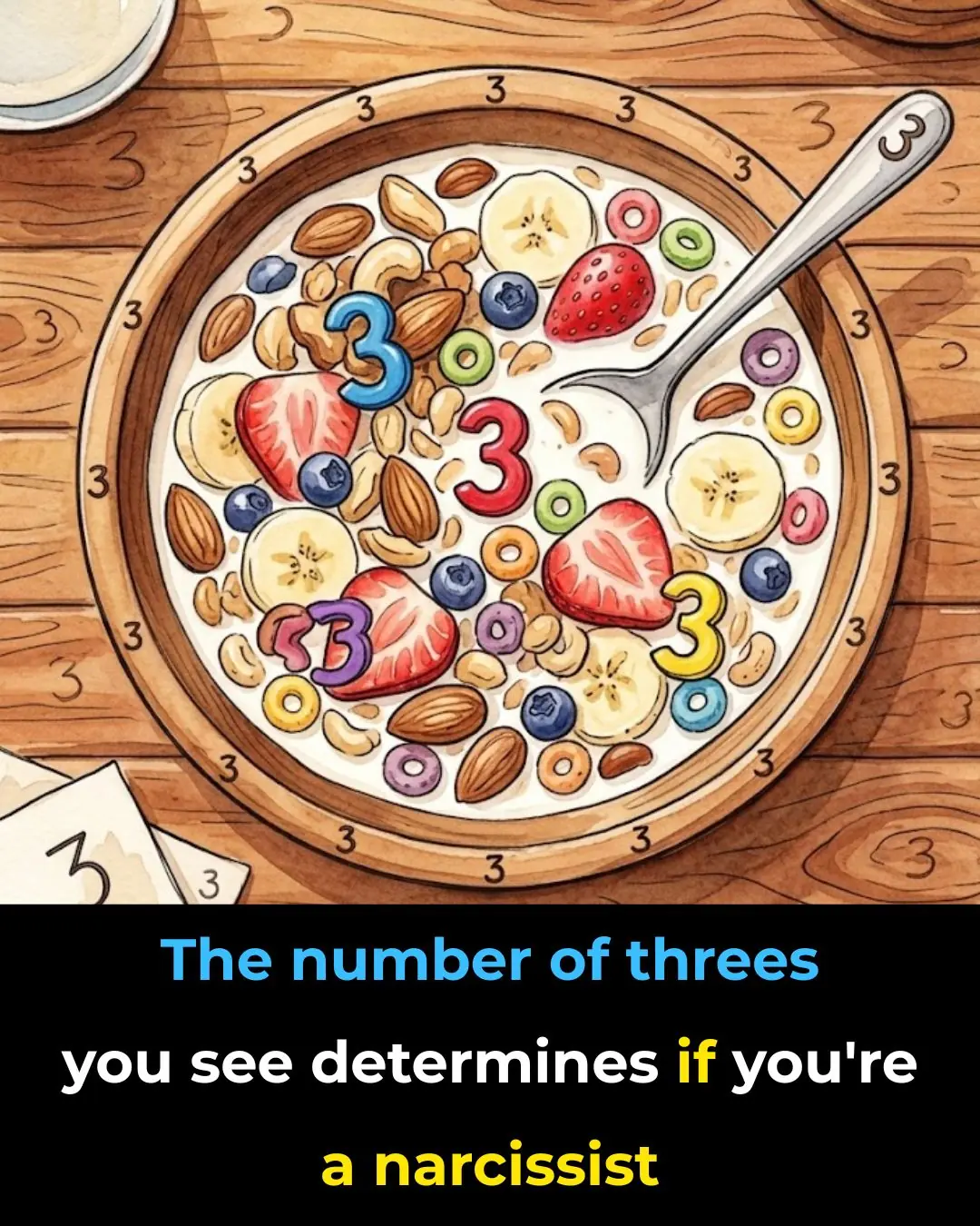 How Many Number Threes You See Determines If You're A Narcissist.