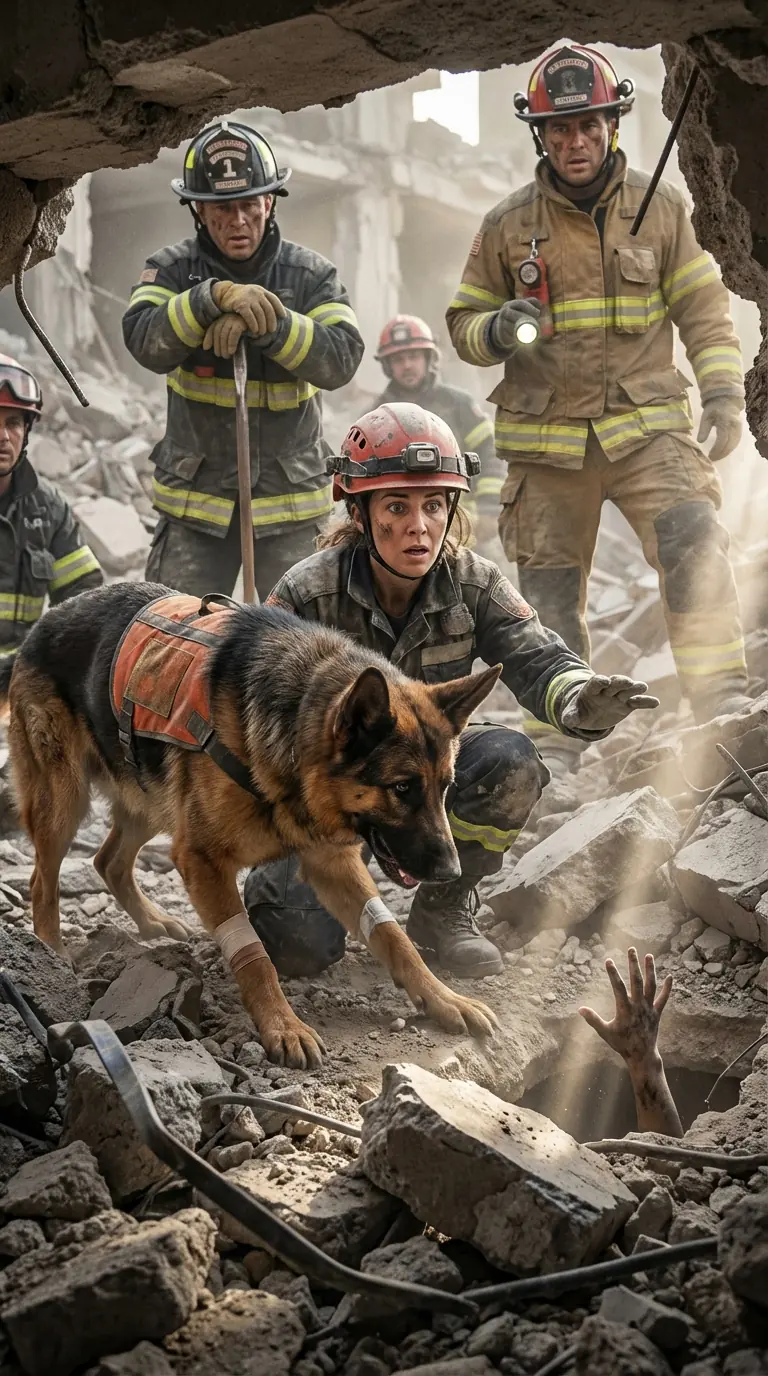 After hours of digging through earthquake debris until his paws were worn raw, the exhausted K9 let out one final bark. That last signal led rescuers to a survivor everyone else had already given up hope on.