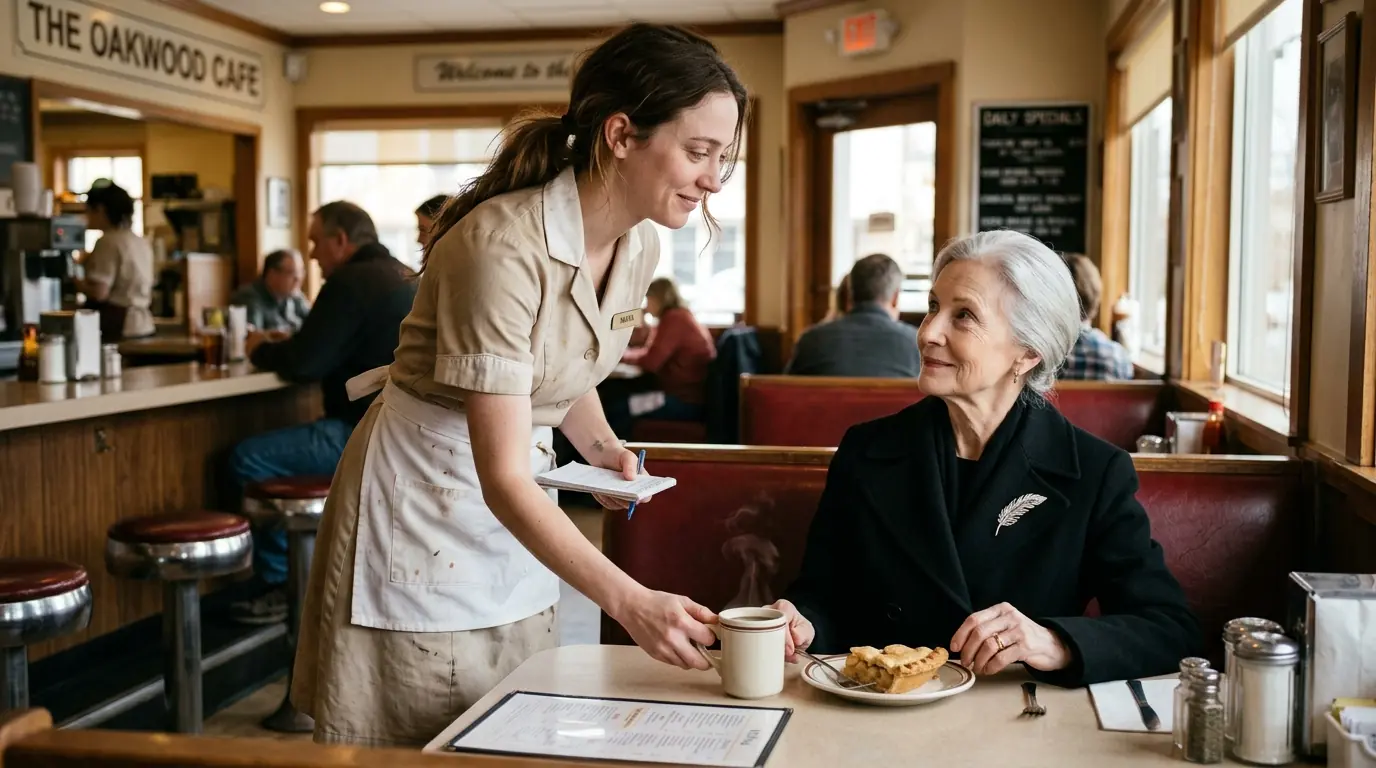 A Waitress Helped an Old Woman Every Morning — Until 4 Bodyguards and Her Lawyers Showed Up