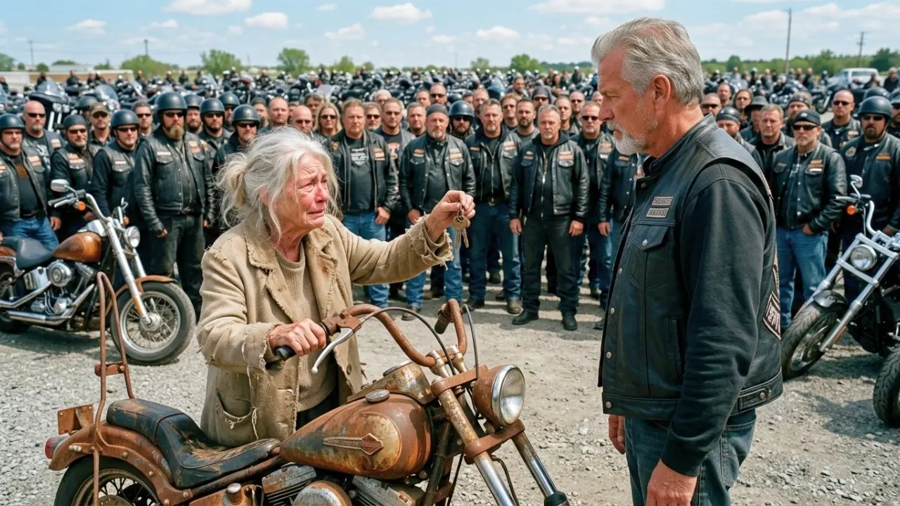 Old Woman Ran From Her Son To Buy A $40 Rusty Harley — Then 97 Hell’s Angels Changed Her Whole Life