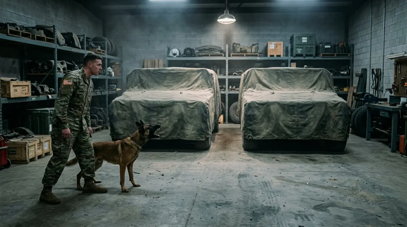 Navy SEAL’s Dog Barked at the Garage After the Funeral — What He Saw Under the Tarp Changed His Life