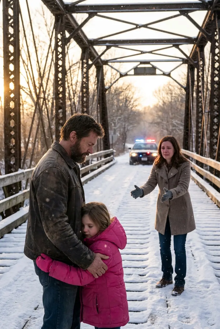 A biker discovered a freezing girl alone on a quiet winter road and let her ride with him for warmth. But when her mother appeared on a snowy bridge, the child’s reaction revealed a painful truth