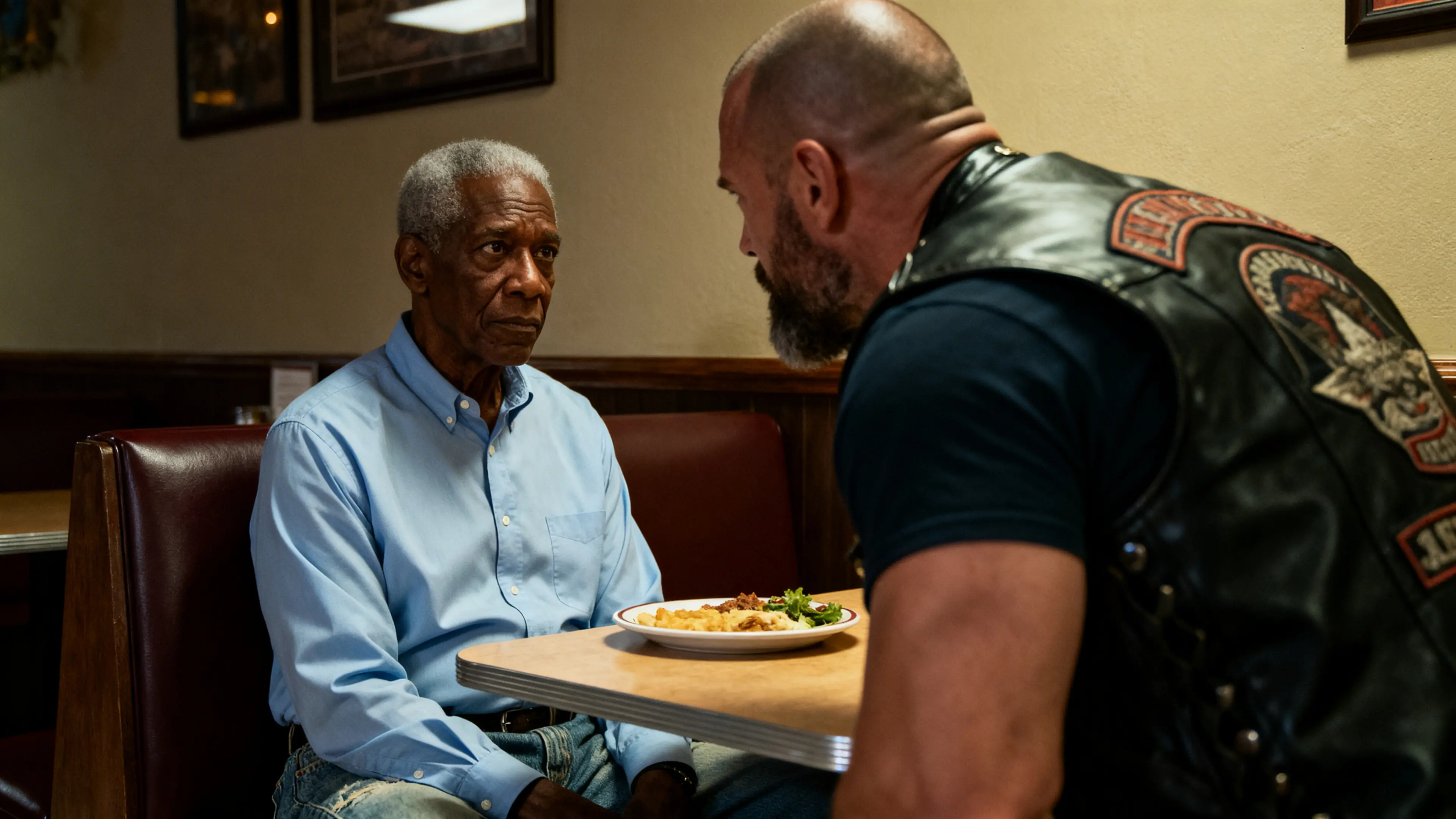 Biker Laughed at an Elderly Black Man in the Diner — 9 Minutes Later, the Parking Lot Shakes