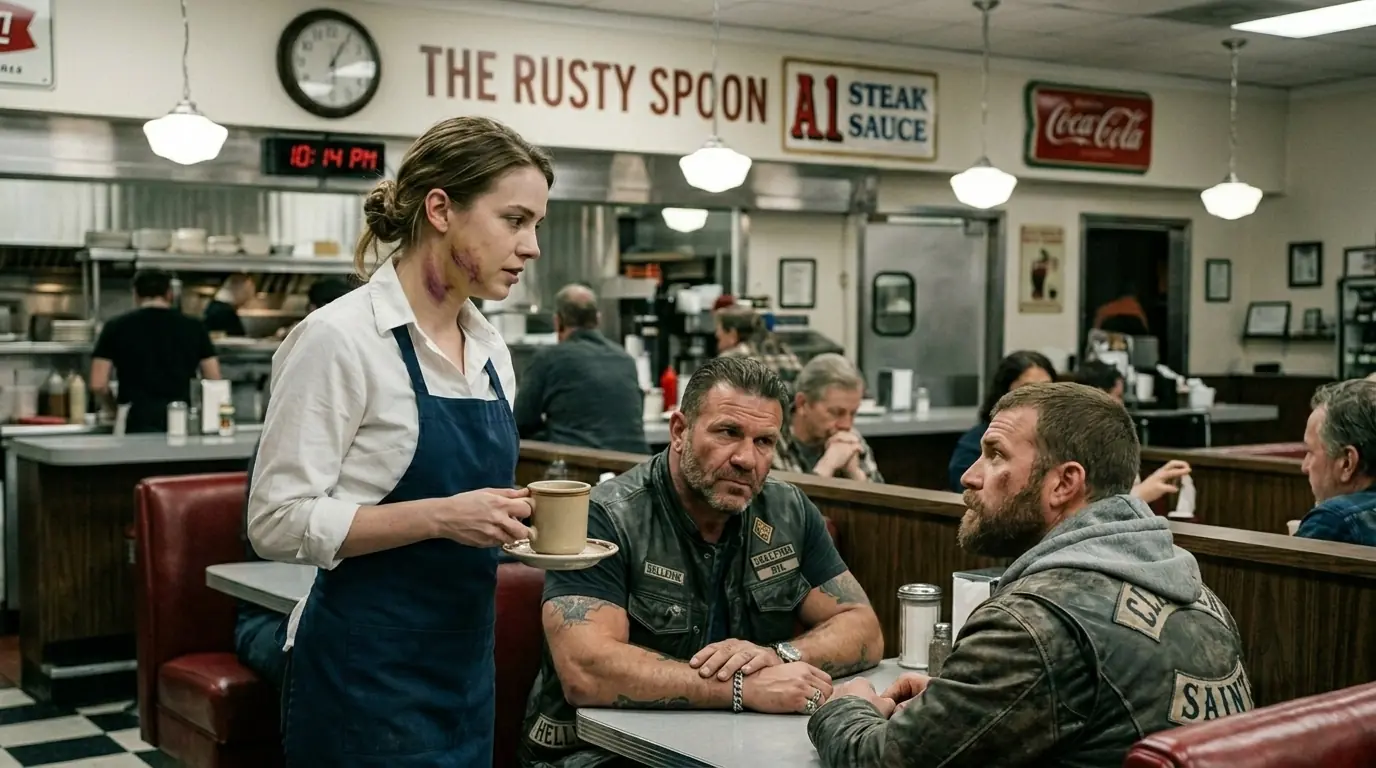 Biker Gang Leader Noticed the Waitress’s Bruises — What He Did Next Fearlessly Shocked the Town