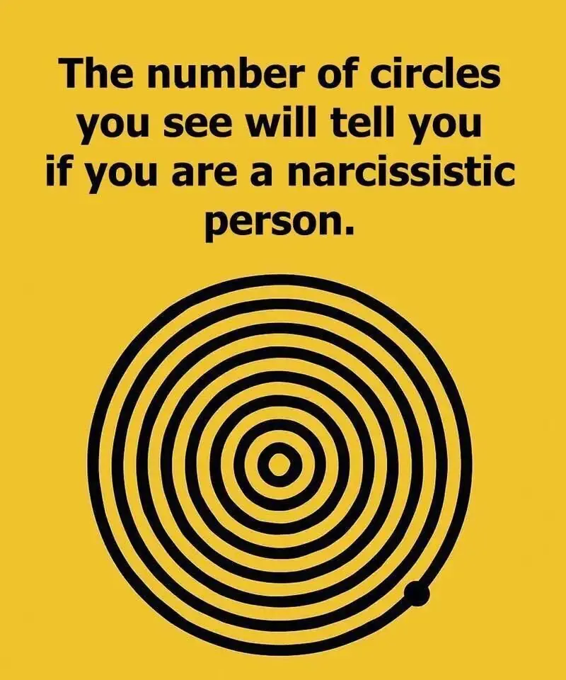 The number of circles you see will tell you if you are a narcissistic person.