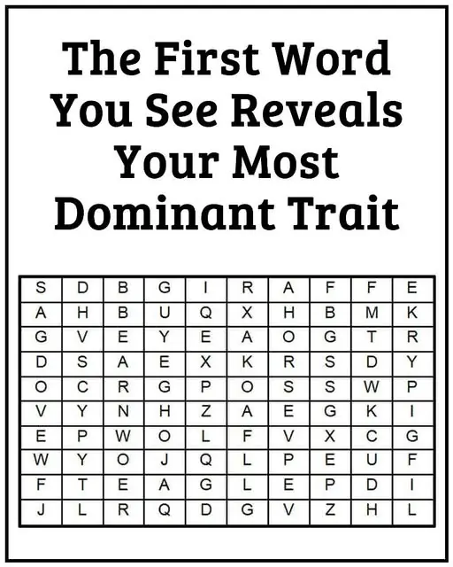 The First Word You See Reveals Your Most Dominant Trait