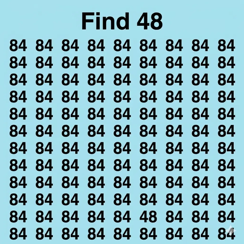 Find 48 Challenge: Can You Spot the Hidden Number in Under 10 Seconds?